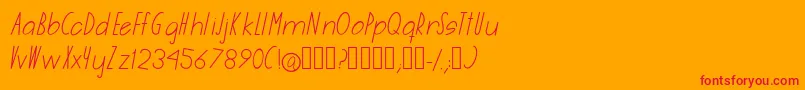 Amaral-Schriftart – Rote Schriften auf orangefarbenem Hintergrund