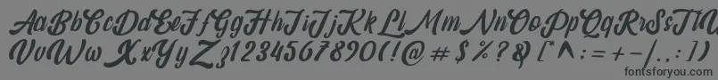 amaranthine demo-Schriftart – Schwarze Schriften auf grauem Hintergrund