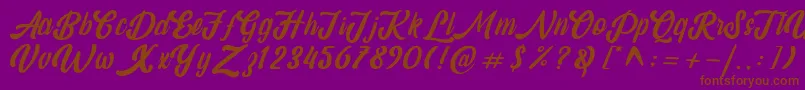 amaranthine demo Font – Brown Fonts on Purple Background