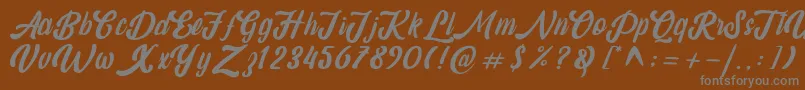 amaranthine demo-fontti – harmaat kirjasimet ruskealla taustalla