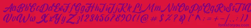 amaranthine demo Font – Purple Fonts on Red Background