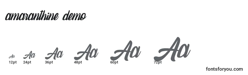 Amaranthine demo Font Sizes