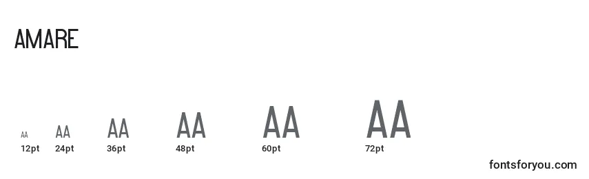 Amare Font Sizes
