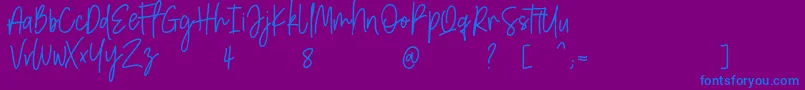 Amarilis ScriptFont Font – Blue Fonts on Purple Background