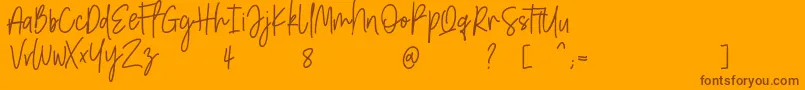 Amarilis ScriptFont Font – Brown Fonts on Orange Background