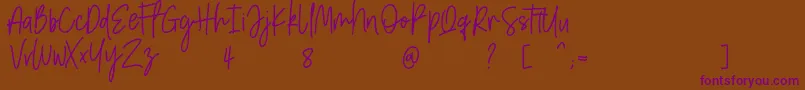 Шрифт Amarilis ScriptFont – фиолетовые шрифты на коричневом фоне