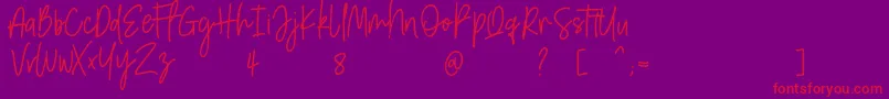 Amarilis ScriptFont Font – Red Fonts on Purple Background