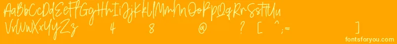 フォントAmarilis ScriptFont – オレンジの背景に黄色の文字