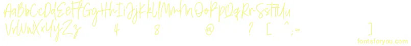 Amarilis ScriptFont-Schriftart – Gelbe Schriften auf weißem Hintergrund