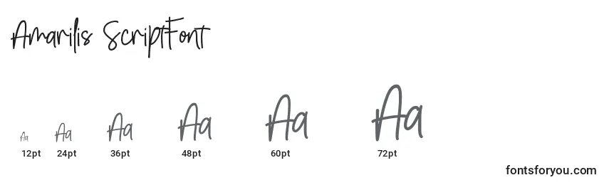 Amarilis ScriptFont Font Sizes