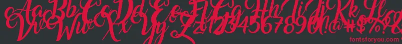 フォントAmarillo – 黒い背景に赤い文字