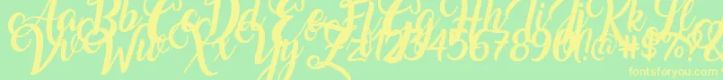 Amarillo Font – Yellow Fonts on Green Background