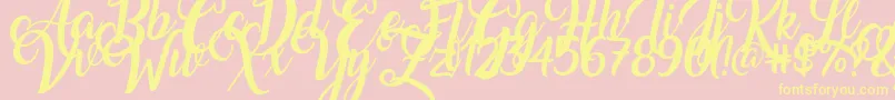 Amarillo-Schriftart – Gelbe Schriften auf rosa Hintergrund