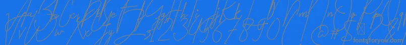 Amartans Signature Reguler-Schriftart – Graue Schriften auf blauem Hintergrund