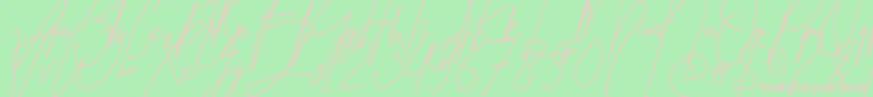 Amartans Signature Reguler Font – Pink Fonts on Green Background