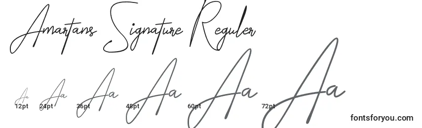 Amartans Signature Reguler Font Sizes