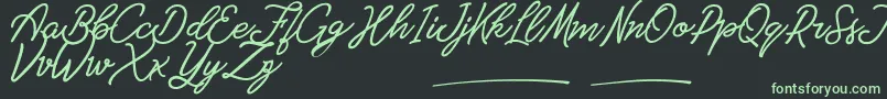 Amarula Personal Use-Schriftart – Grüne Schriften auf schwarzem Hintergrund