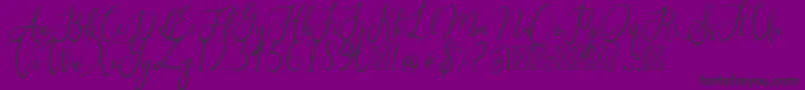 Fonte Amaterasu – fontes pretas em um fundo violeta
