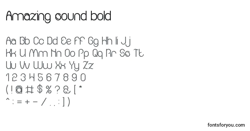 A fonte Amazing sound bold – alfabeto, números, caracteres especiais