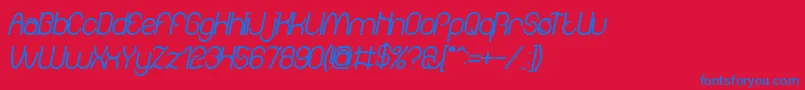 Amazing sound italic bold-fontti – siniset fontit punaisella taustalla