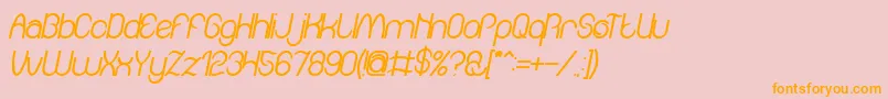 Amazing sound italic bold Font – Orange Fonts on Pink Background