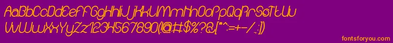 Fonte Amazing sound italic bold – fontes laranjas em um fundo violeta