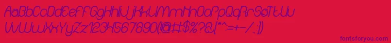 Amazing sound italic bold Font – Purple Fonts on Red Background