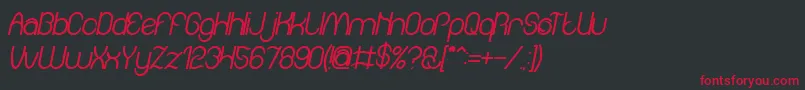 Amazing sound italic bold-fontti – punaiset fontit mustalla taustalla