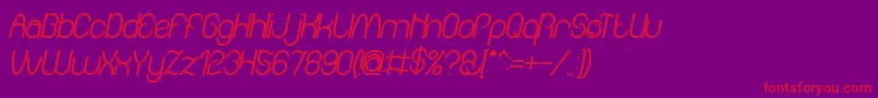 Amazing sound italic bold-Schriftart – Rote Schriften auf violettem Hintergrund