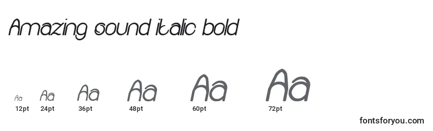 Размеры шрифта Amazing sound italic bold