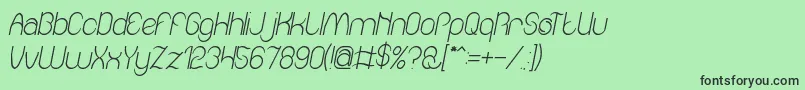 Fonte Amazing sound italic – fontes pretas em um fundo verde