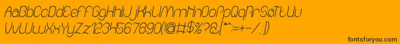 Amazing sound italic-Schriftart – Schwarze Schriften auf orangefarbenem Hintergrund