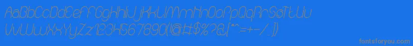 フォントAmazing sound italic – 青い背景に灰色の文字