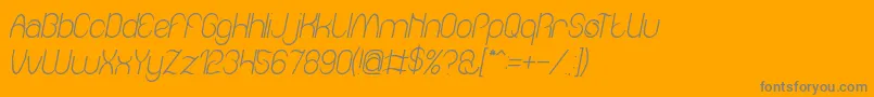 Czcionka Amazing sound italic – szare czcionki na pomarańczowym tle