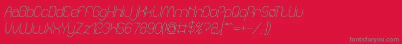 Fonte Amazing sound italic – fontes cinzas em um fundo vermelho