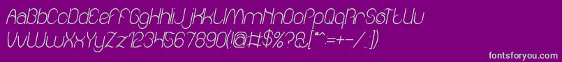 fuente Amazing sound italic – Fuentes Verdes Sobre Fondo Morado