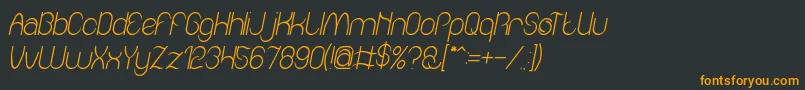 Amazing sound italic Font – Orange Fonts on Black Background
