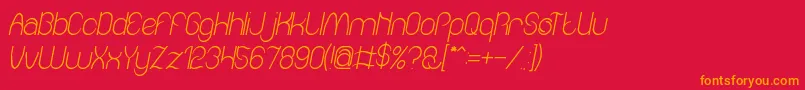 Fonte Amazing sound italic – fontes laranjas em um fundo vermelho