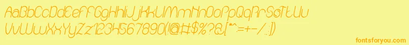 Amazing sound italic Font – Orange Fonts on Yellow Background