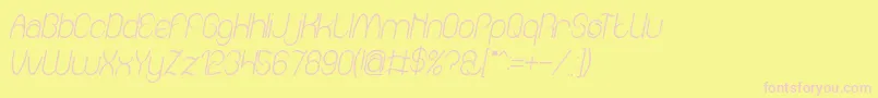 フォントAmazing sound italic – ピンクのフォント、黄色の背景