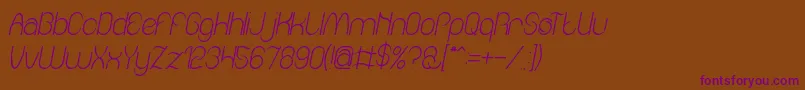 Amazing sound italic-Schriftart – Violette Schriften auf braunem Hintergrund