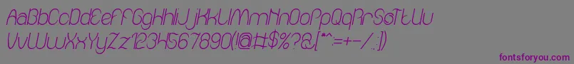 Amazing sound italic Font – Purple Fonts on Gray Background