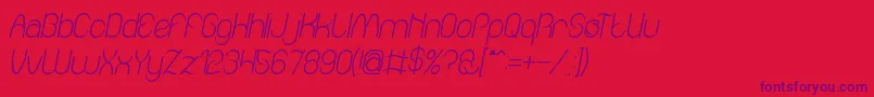 Amazing sound italic-fontti – violetit fontit punaisella taustalla