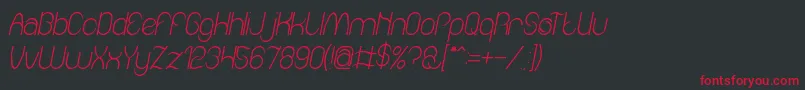 Amazing sound italic-Schriftart – Rote Schriften auf schwarzem Hintergrund