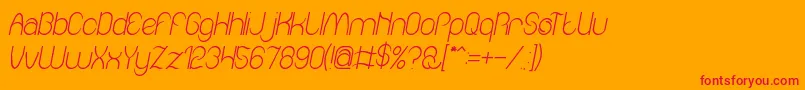 Amazing sound italic-fontti – punaiset fontit oranssilla taustalla