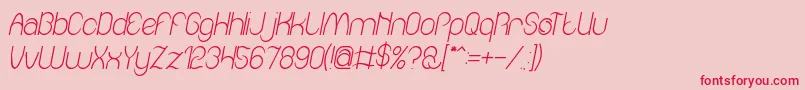 フォントAmazing sound italic – ピンクの背景に赤い文字