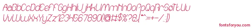 Fonte Amazing sound italic – fontes vermelhas em um fundo branco
