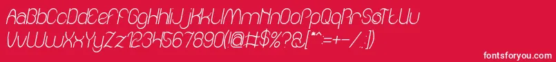 フォントAmazing sound italic – 赤い背景に白い文字