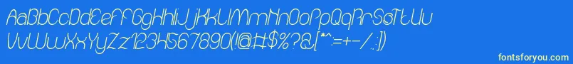 Fonte Amazing sound italic – fontes amarelas em um fundo azul