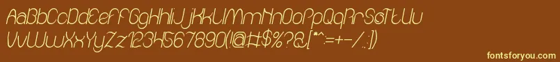 Шрифт Amazing sound italic – жёлтые шрифты на коричневом фоне